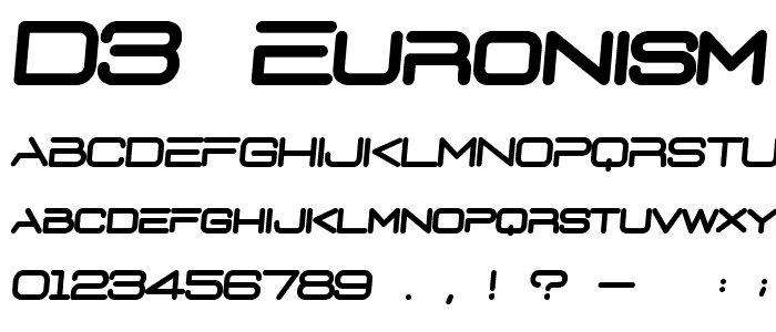 D3 Euronism Bold italic font